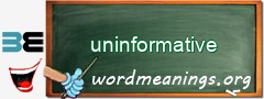 WordMeaning blackboard for uninformative